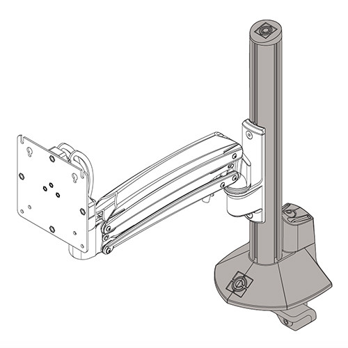 Chief KRA245S KXC K1C K2C Column Desk Clamp Base Accessory, Silver