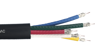Liberty Cable RGB5C-23-CMP Black RGB 5 x 23 AWG Mini-RG59 SDI coaxial Video plenum cable