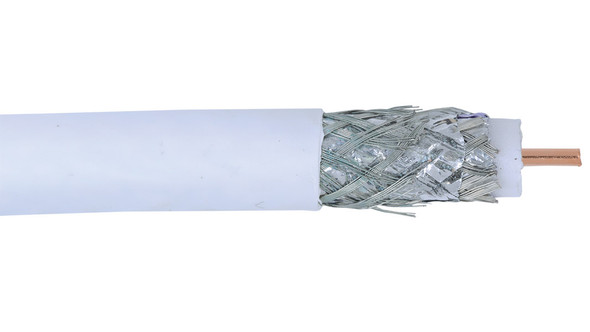 Liberty Cable RG11-QUAD-PL-WHT-500 White RG11 CCS Quad Shielded RF Video 3.0 GHz cable