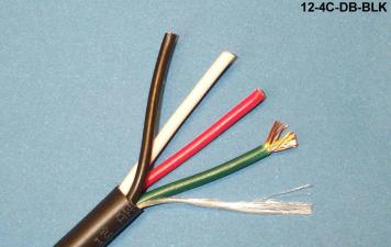 Liberty Cable 12-4C-DB-BLK Black Direct burial speaker cable 12 AWG 4 conductor cable