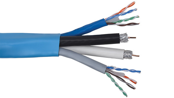 Liberty Cable CEBUS-2N2 Blue Structured Solutions 2 RG6Q BC +2 Category 6 UTP jacketed composite cable