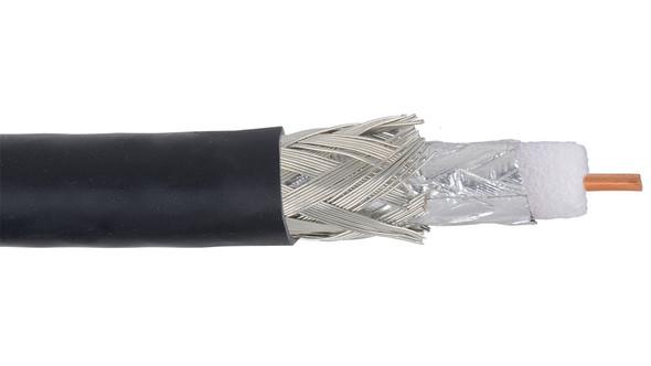 Liberty Cable 18-CMP-VID-BLK-500 Black Serial digital RG6 dual shield 4.5 GHz plenum coaxial cable