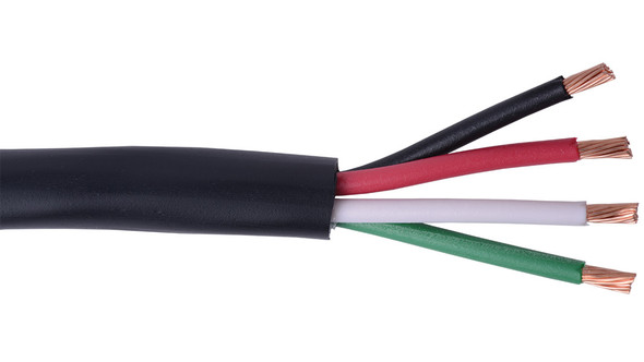 Liberty Cable 14-4C-DB-BLK-500 Black Direct burial speaker cable 14 AWG 4 conductor cable