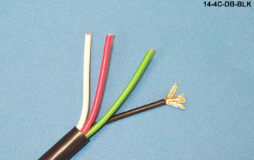 Liberty Cable 14-4C-DB-BLK Black Direct burial speaker cable 14 AWG 4 conductor cable