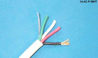 Liberty Cable 14-4C-P-WHT White Commercial grade general purpose 14 AWG 4 conductor plenum cable