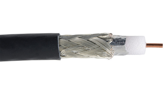Liberty Cable 20-CMP-VID-BLK-500 Black Serial digital RG59 dual shield 4.5 GHz plenum coaxial cable