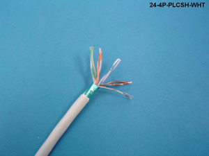 Liberty Cable 24-4P-PLCSH-WHT White RS-232 Univeral 24 AWG 4 pair shielded low capacitance plenum cable