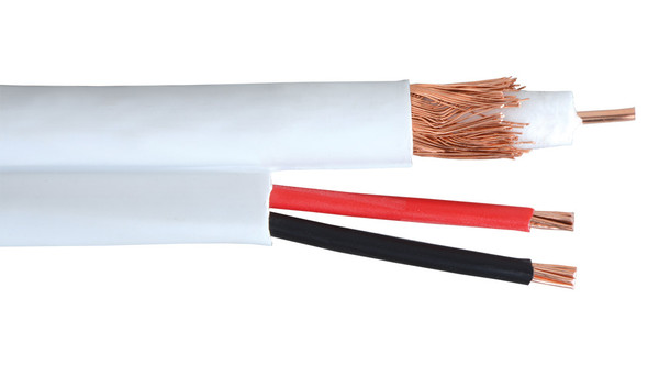 Liberty Cable RG59-18/2C-PS White Baseband with PTZ video RG59 plenum coaxial cable