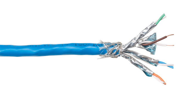 Liberty Cable 24-4P-L7SH-BLU-500 Blue Category 7 S/FTP series Heavy 23 AWG 4 individually shielded pair cable