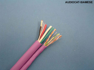 Liberty Cable AUDIOCAT-SIAMESE Violet Structured 16 AWG 4 conductor speaker and U/UTP Category 5e Keypad/Audio Siamese cable