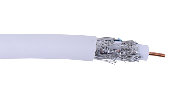 Liberty Cable RG6-QUAD-CMP-WHT White RG6 CCS Quad Shielded RF Video 3.0 GHz plenum cable