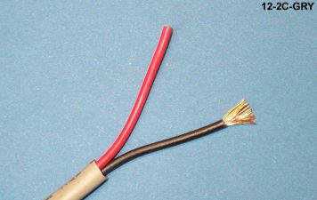 Liberty Cable 12-2C-GRY Grey Commercial grade general purpose 12 AWG 2 conductor cable