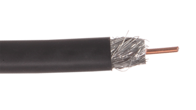Liberty Cable RG6-P-CATV-BLK Black RG6 CCS dual shielded coaxial plenum cable swept to 3.0 GHz