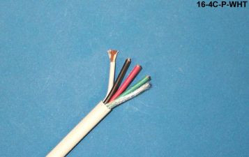 Liberty Cable 16-4C-P-WHT White Commercial grade general purpose 16 AWG 4 conductor plenum cable