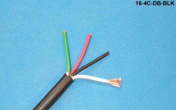 Liberty Cable 16-4C-DB-BLK Black Direct burial speaker cable 16 AWG 4 conductor cable