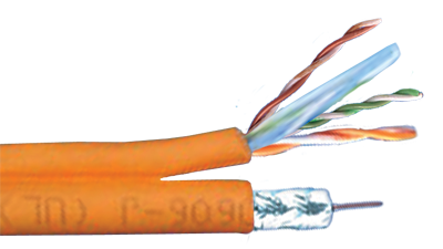 Liberty Cable CEBUS-CM-1N1-SIAM Orange Structured Solutions RG6Q BC + Category 5e parallel composite cable