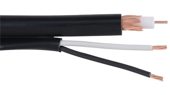 Liberty Cable RG59CM-18-2C Black Baseband with PTZ video RG59 plenum coaxial cable