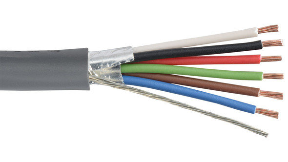 Liberty Cable 22-8C-SH-GRY Commercial grade general purpose 22 AWG 8 conductor shielded cable