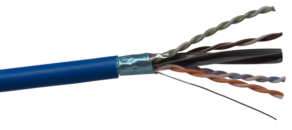 Liberty Cable 24-4P-L6ASH-YEL Yellow Category 6A F/UTP EN series 23 AWG 4 pair shielded cable