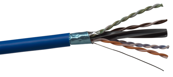 Liberty Cable 24-4P-L6ASH-BLK Black Category 6A F/UTP EN series 23 AWG 4 pair shielded cable