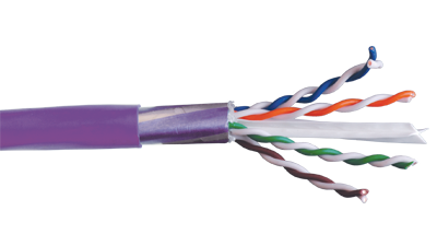 Liberty Cable 24-4P-L6SH-VIO Violet Category 6 F/UTP EN series 23 AWG 4 pair shielded cable