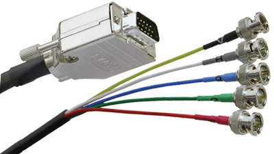 Liberty Cable D-VGAM-5BNCM-75 75 ft Manufactured Plenum rated VGA male to 5 BNC male adapter cable