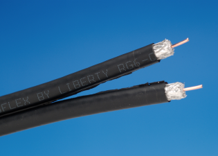 Liberty Cable RG6Q-CM-SIAM-BLK Black Dual RG6 CCS Quad Shielded RF Video 3.0 GHz cable