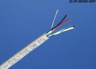 Liberty Cable 22-2P-INDSH-GRY Grey Riser audio and control 22 AWG 2 pair individually shielded