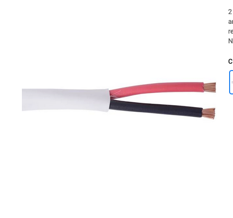 Liberty Cable 16-2C-TTP-WHT-BX White Tight Tube Plenum 16 AWG 2 conductor Speaker Cable