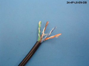 Liberty Cable 24-4P-L5-EN-DB Black Category 5e U/UTP EN series 24 AWG 4 pair unshielded cable