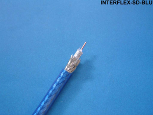 Liberty Cable INTERFLEX-SD-BLU Blue Serial digital RG59 dual shield transluscent 4.5 GHz coaxial cable