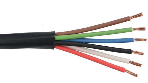 Liberty Cable 22-6C-P-BLK Black Commercial grade general purpose 22 AWG 6 conductor plenum cable
