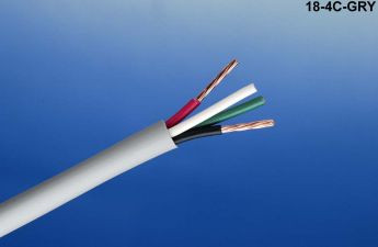 Liberty Cable 18-4C-GRY Grey Commercial grade general purpose 18 AWG 4 conductor cable