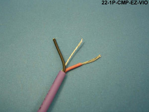 Liberty Cable 22-1P-CMP-EZ-VIO Violet High-performance EZ-strip broadcast audio 22 AWG 1 pair shielded plenum cable