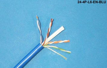 Liberty Cable 24-4P-L6-EN-BLU Blue Category 6 U/UTP EN series 23 AWG 4 pair unshielded cable