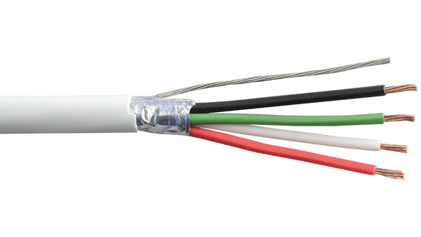 Liberty Cable 22-4C-PSH-BLK-500 Black Commercial grade general purpose 22 AWG 4 conductor plenum shielded cable