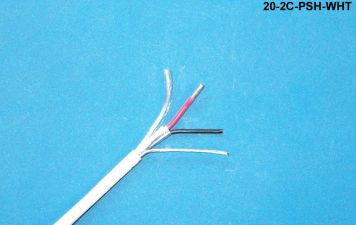 Liberty Cable 20-2C-PSH-WHT White Commercial grade general purpose 20 AWG 2 conductor plenum shielded cable