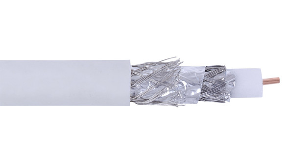 Liberty Cable QUADFLEX-BC-WHT-CS White RG6 Bare Copper Quad Shielded RF Video 3.0 GHz cable