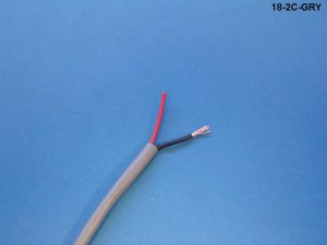 Liberty Cable 18-2C-GRY Grey Commercial grade general purpose 18 AWG 2 conductor cable