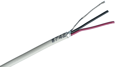 Liberty Cable 22-2C-PSH-BLK Black Commercial grade general purpose 22 AWG 2 conductor plenum shielded cable