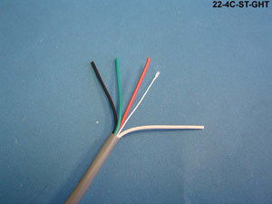 Liberty Cable 22-4C-ST-GHT Grey HomeTrax Economy 22 AWG 4 stranded conductor security cable
