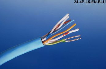 Liberty Cable 24-4P-L5-EN-BLU-BX Blue Category 5e U/UTP EN series 24 AWG 4 pair unshielded cable