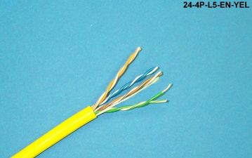 Liberty Cable 24-4P-L5-EN-YEL Yellow Category 5e U/UTP EN series 24 AWG 4 pair unshielded cable
