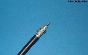 Liberty Cable RG6-CM-BLK-BX Black RG6 CCS dual shielded coaxial cable swept to 3.0 GHz