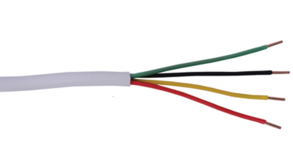 Liberty Cable 22-4C-SOL-WHT-BX White Commercial Grade 22 AWG 4 Conductor Solid Core Security Cable