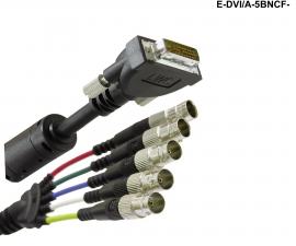 Liberty Cable E-DVI/A-5BNCF-6 6 ft Premium Molded DVI Analog to 5 BNC female cable