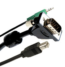 Liberty Cable E-MVGAPM-M-6 6 ft Micro VGA and Audio with USB control single cable solutions