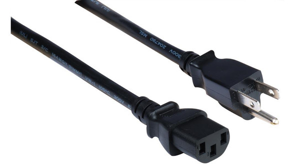 Liberty Cable P13A-15P-C13-03 3 ft Economy UL listed NEMA 5-15P to IEC 60320 C13 16 AWG 13 Amp Power Cords