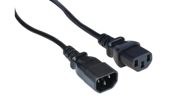 Liberty Cable P10A-C13-C14-03 3 ft Economy UL listed IEC 60320 C13 to IEC 60320 C14 18 AWG 10 Amp Power Cords