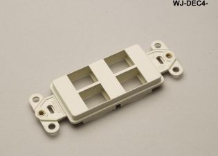 Liberty Cable WJ-DEC4-WH Keystone Decorator Style 4-port faceplate insert